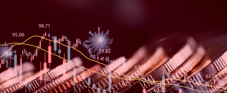 Detailed close-up of a stock chart illustrating price movements and market trends.